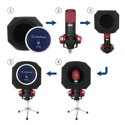 Alctron PF8 Professional Simple Studio Microphone Screen, Acoustic Filter, Desktop Recording Windscreen, Microphone Pop Filter