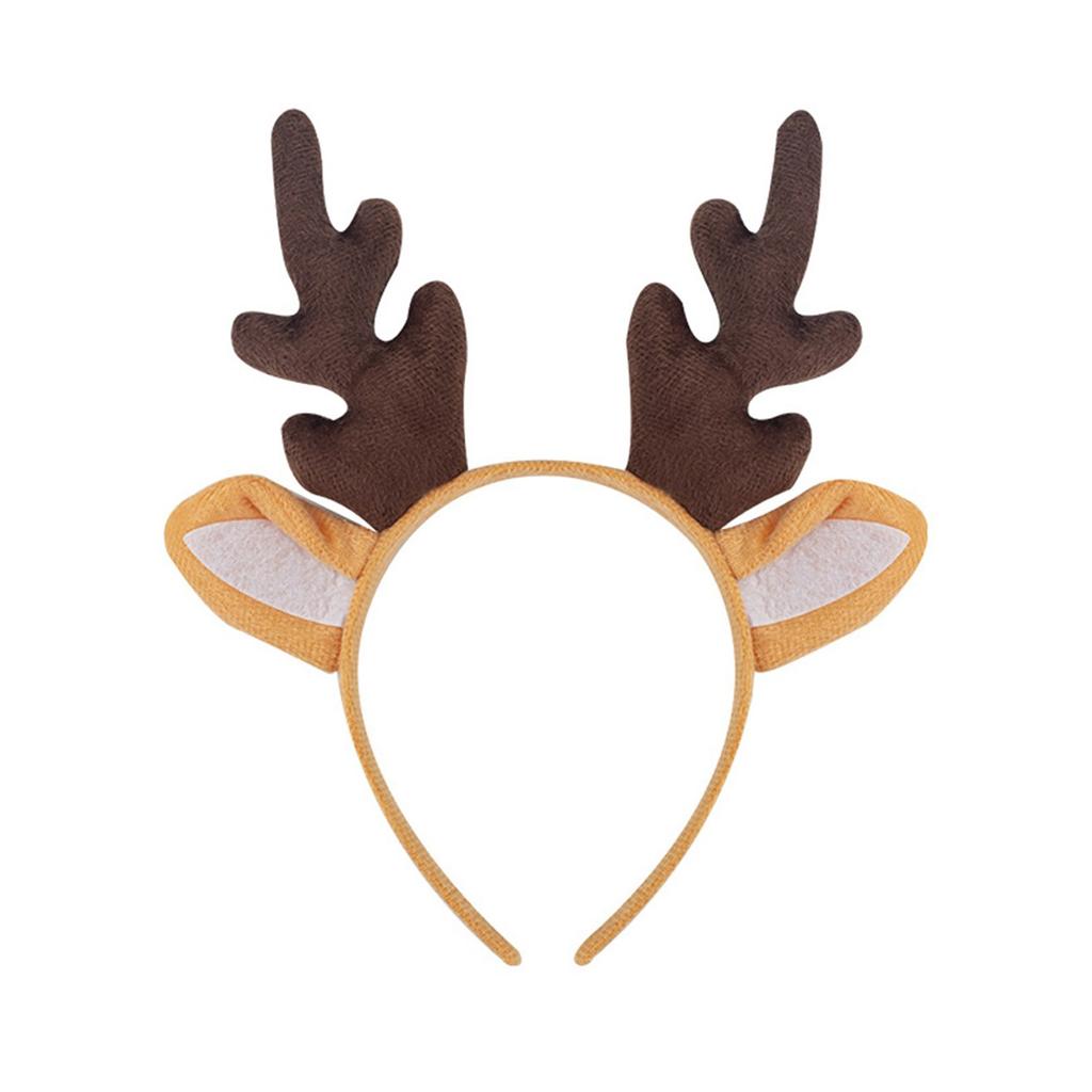 Рождественский ободок с оленьими рогами, регулируемый праздничный аксессуар для волос, праздничный головной убор для женщин и детей