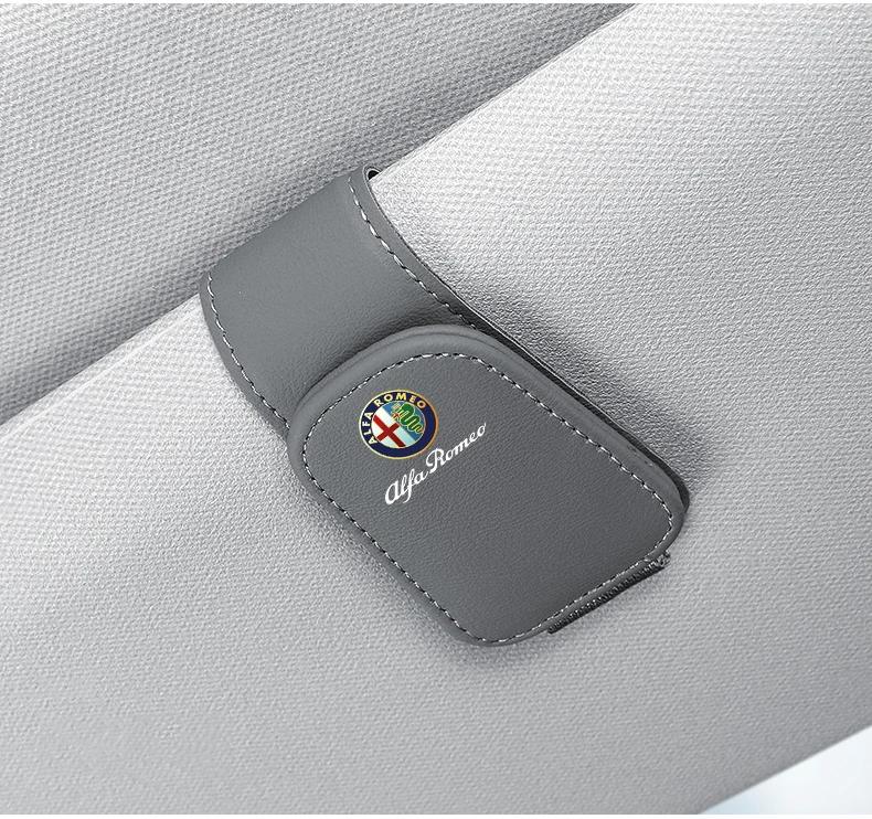 Car Sticker For Alfa Romeo 159 147 Car Interior Sun Visor Eyeglasses Holder Sunglasses Clip For Alfa Romeo 4C 159 Spider Giulia wnp522