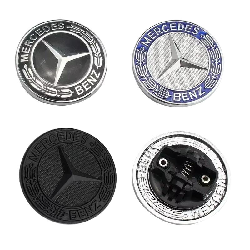 New 3D ABS 57mm Front Bonnet Hood Badge Emblem for Mercedes Benz Car Accessories Compatible with Models W124 W140 W163 W202 W203 W20