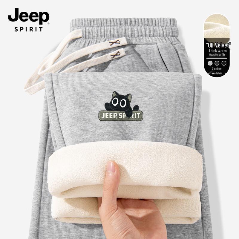 JEEP SPIRIT Мужские прямые брюки свободного кроя с флисовой подкладкой