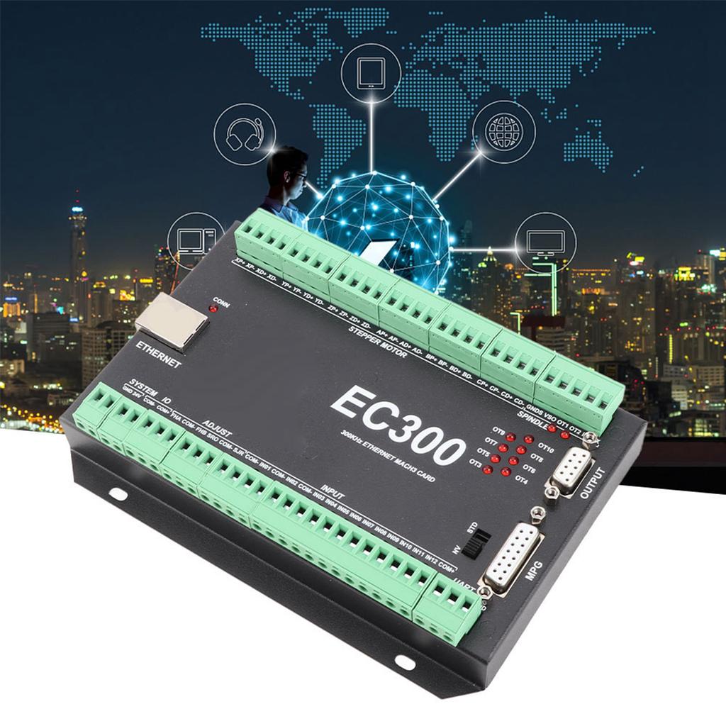 3 6 Axis 300kHz Ethernet CNC Mach3 Motion Controller Control Card Board 24VDC EC300 (3 Axis)