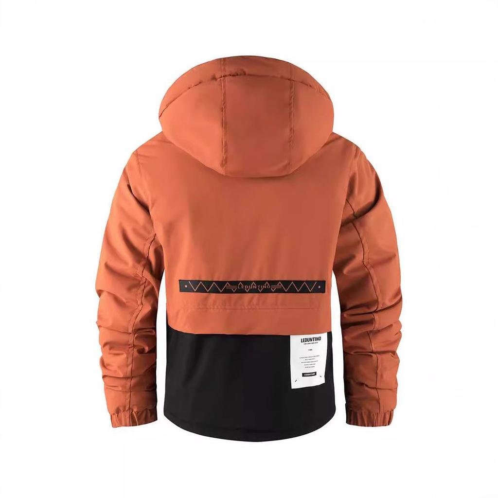 Мужское зимнее водонепроницаемое пальто с капюшоном большого размера - Толстая хлопковая подкладка для тепла на открытом воздухе