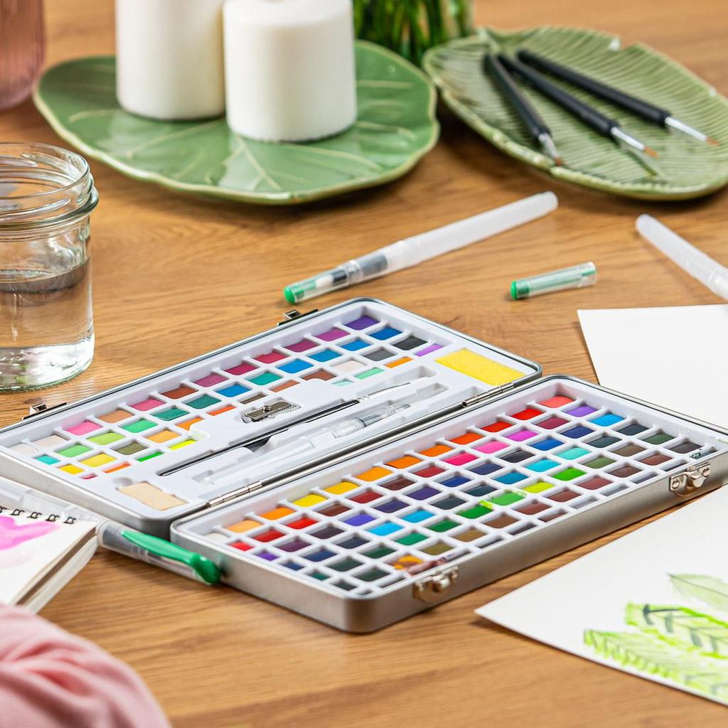 Акварель Набор акварельных красок из 128 цветов красок в кубиках