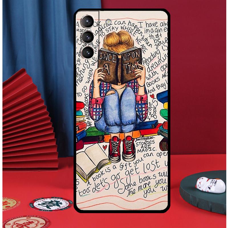 Иллюстрация «Читать книги» Чехол для телефона Для Samsung Galaxy S24 Ultra S9 S10 S20 FE S21 S22 S23 Plus S25 Ultra Задняя крышка