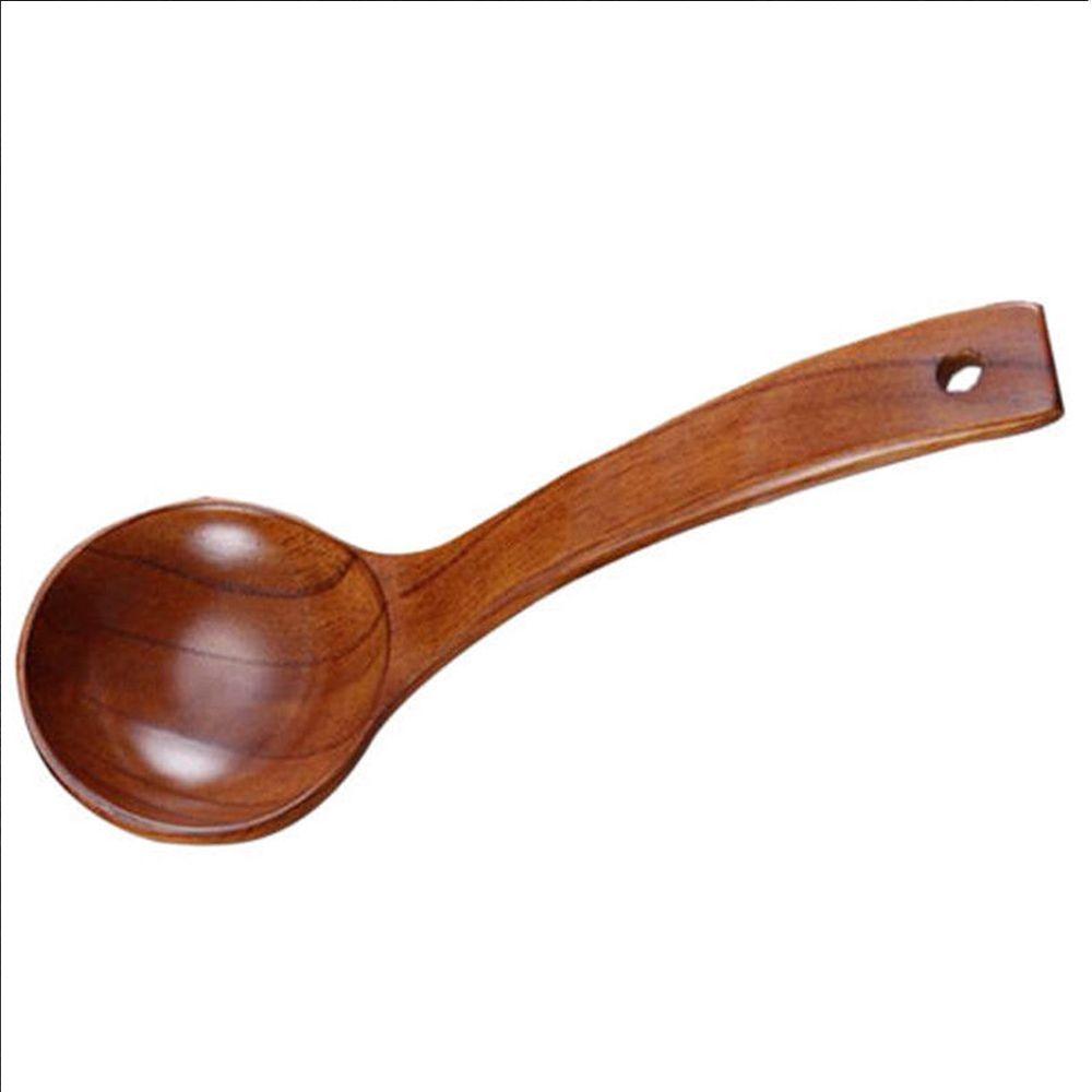 Long Handle Ramen Rice Tableware Soup Scoops Natural Kitchen Supplies Wooden Spoon