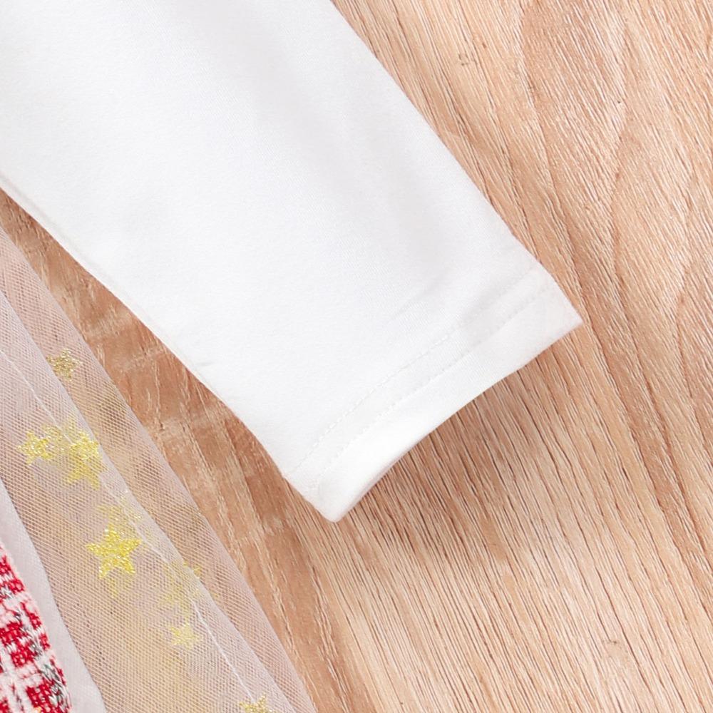 Платье с длинным рукавом 2-7 лет Новый стиль Платье с ярусами с длинным рукавом для девочек Рождественское платье с сумкой