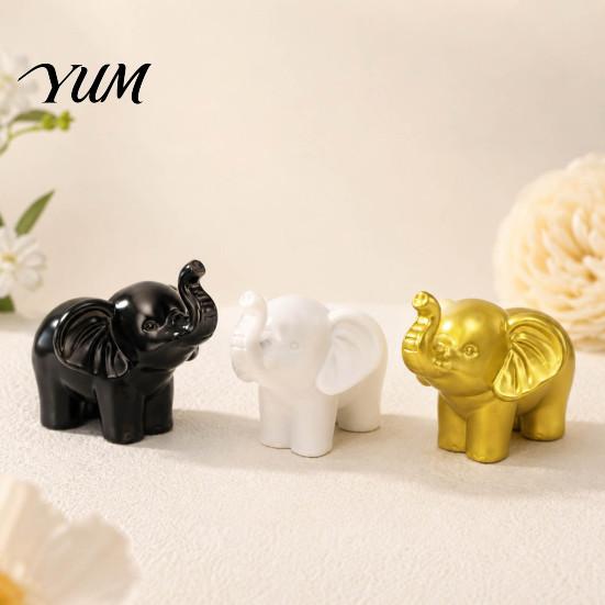 Decorative Resin Crafts for Desk Mini Elephant Figurine, Good Luck Statue Tabletop Decor, Minimalist Room Decor Accessories Small Ornament Home Office