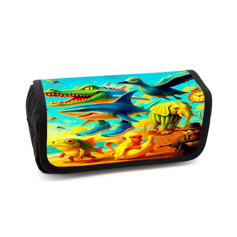 Brain rot pencil case Animation peripheral storage bag Stationery pencil case