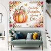 2D Floral & Butterfly Pumpkin Backdrop for Autumn Baby Shower and 1st Birthday Decor