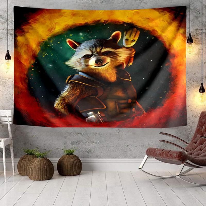 Galactic Raccoon Hero Tapestry, Unique Design Tapestry, Wall Decor for Bedroom,Livingroom, Playroom,Heartwarming Fan Holiday Gifts