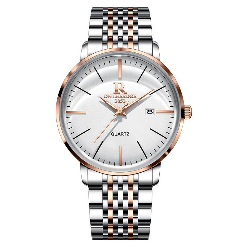 ONTHEEDGE Мужские часы Простые ультратонкие светящиеся водонепроницаемые механические часы