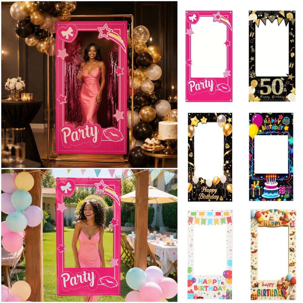 Cartoon Party Backdrop Banner Multicolor Birthday Party Decoration  Fun Photo Session