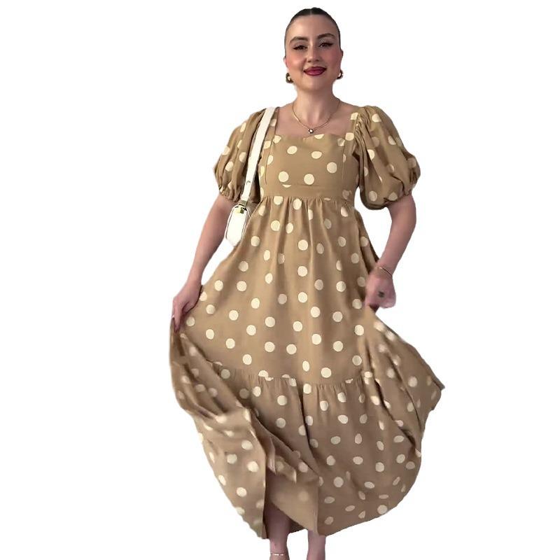 2024 Элегантное европейское и американское женское платье в горошек для французского чаепития