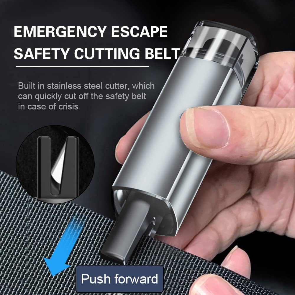 Аварийный молоток для безопасности автомобиля 2 в 1 с резаком для ремня Портативный оконный выключатель Головка автомобиля из вольфрамовой стали Аварийный инструмент для стеклянных окон автомобиля