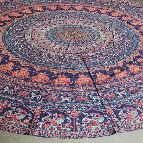 Indian Large Round Tapestry Camping Cotton Fabric Mandala Tablecloth Yoga Mat Boho Beach Blanket Circle