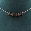 Stones and Minerals. Necklace 4 Beads Smoky Quartz 8 Mm Stainless Steel Chain Necklace for Women, Men. Customizable Size.