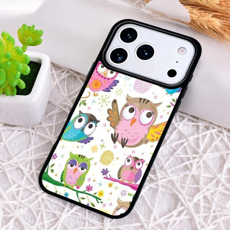 Милый сова животное DIY цветной чехол для телефона для iPhone 17 Air 16 15 11 12 14 13 Pro Max ударопрочный чехол