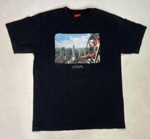 Visual Pin Up Sexy Girl Graphic T-shirt Men Medium Black Unisex T-Shirt