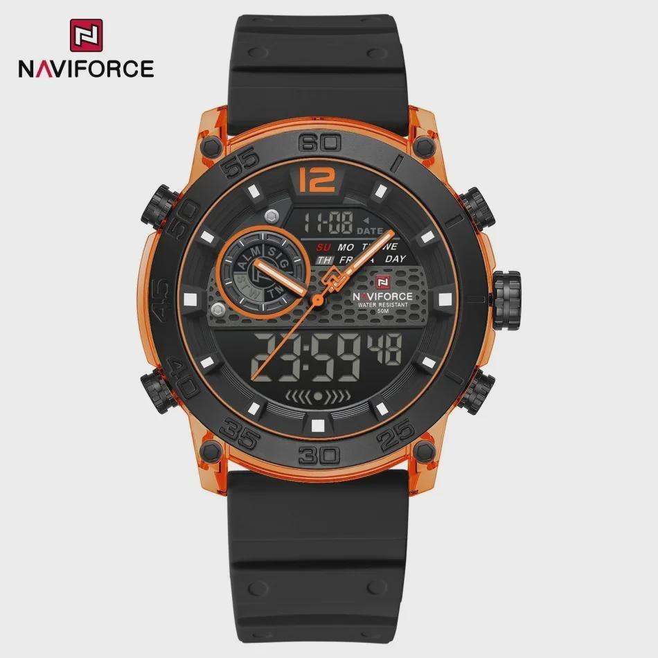 Quartz Chronograph Wristwatch Multifunctional Men's Sports Wrist Watch Dual Display Time Night Light Boys Alarm Watches
