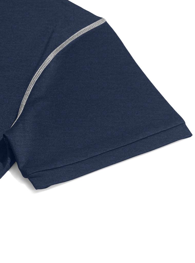 Mens Stand Collar Button Short Sleeve Business Casual Solid Polo Shirt