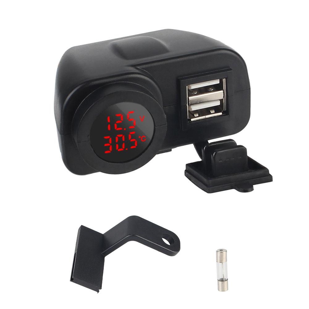 12V Мотоциклетные USB-зарядные устройства Разъем PD Type-C Быстрая зарядка QC 3.0 Цифровой вольтметр Термометр Адаптер питания Аксессуары для электровелосипеда