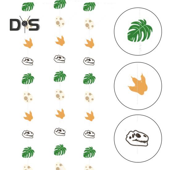 Украшения для вечеринки с динозаврами 2 м/3 м гирлянды с динозаврами фон подвесные баннерные гирлянды бумажные пальмовые листья гирлянда декор для мальчика тема джунглей день рождения