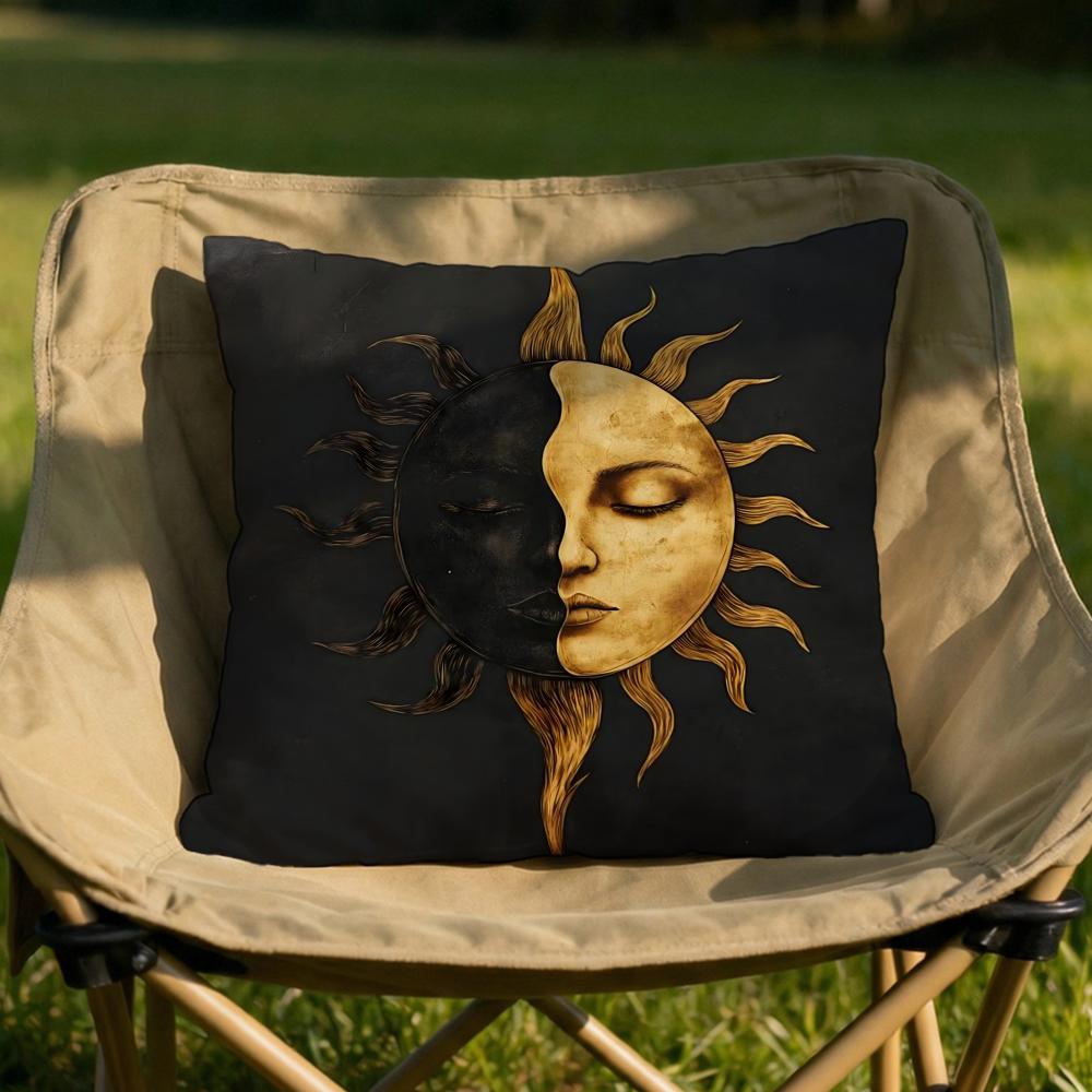 Tarot Sun and Moon Cushion Cover Soft Reversible Durable Pillow Cover MultiScene Use for Home Car Daily Comfort