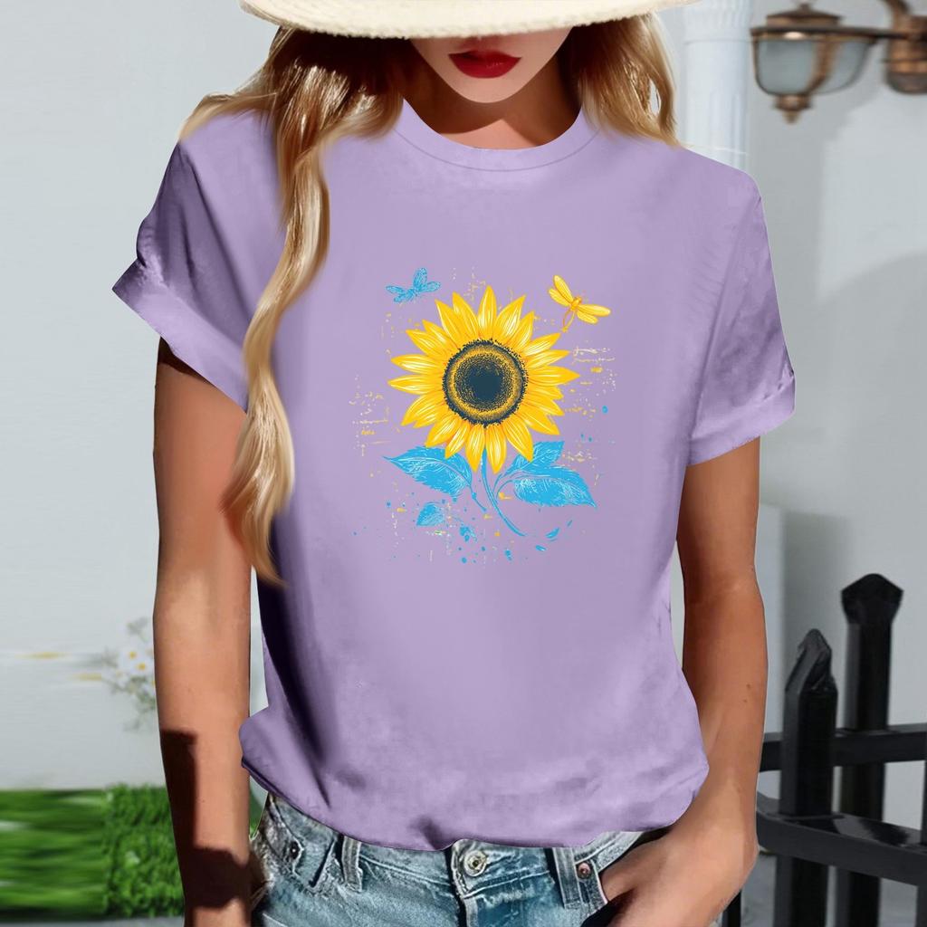 Женская модная футболка с круглым вырезом, повседневная, с ретро-принтом, с короткими рукавами