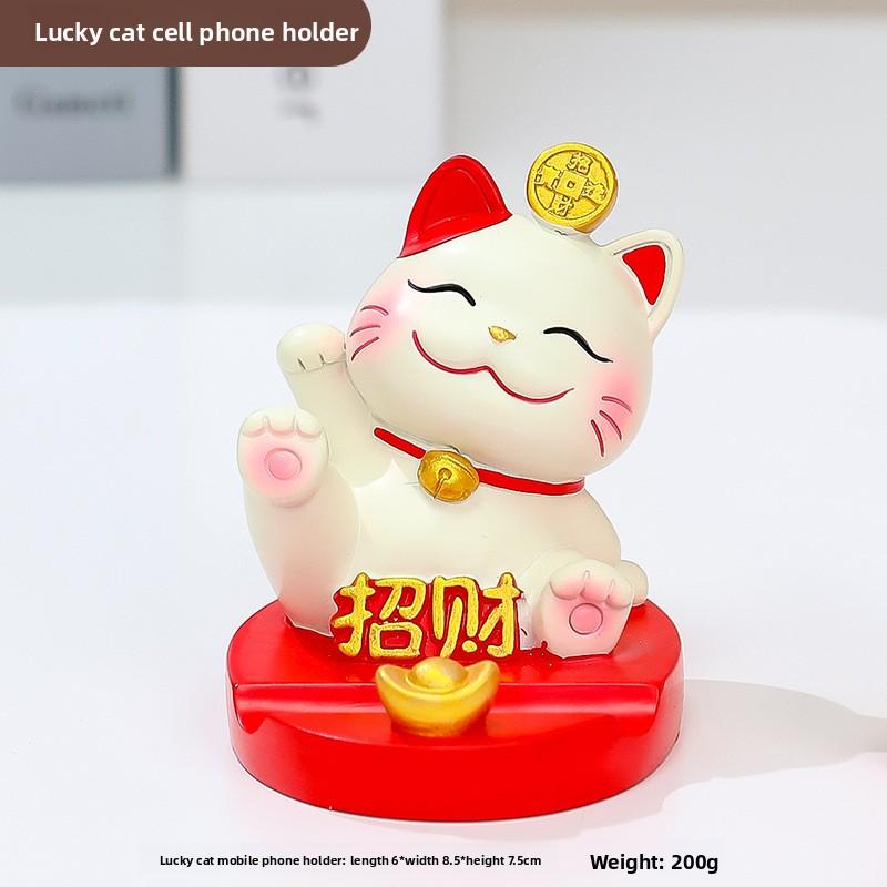 Милая подставка для мобильного телефона, украшение, милый манеки-неко из смолы, для офисного стола, милый подарок, украшение