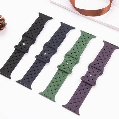 Спортивный плетеный силиконовый ремешок для Apple Watch Band 44 мм 40 мм 45 мм 49 мм 46 мм Дышащий браслет iwatch series 10 9 7 8 se ultra 2