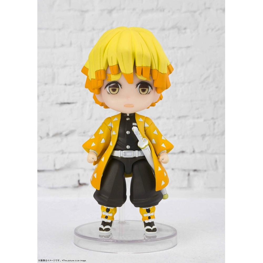 Фигурки мини-Убийца демонов: Kimetsu no Yaiba Zenitsu Agatsuma подвижная фигурка, окрашенная в ПВХ и АБС-пластик, примерно 90 мм.