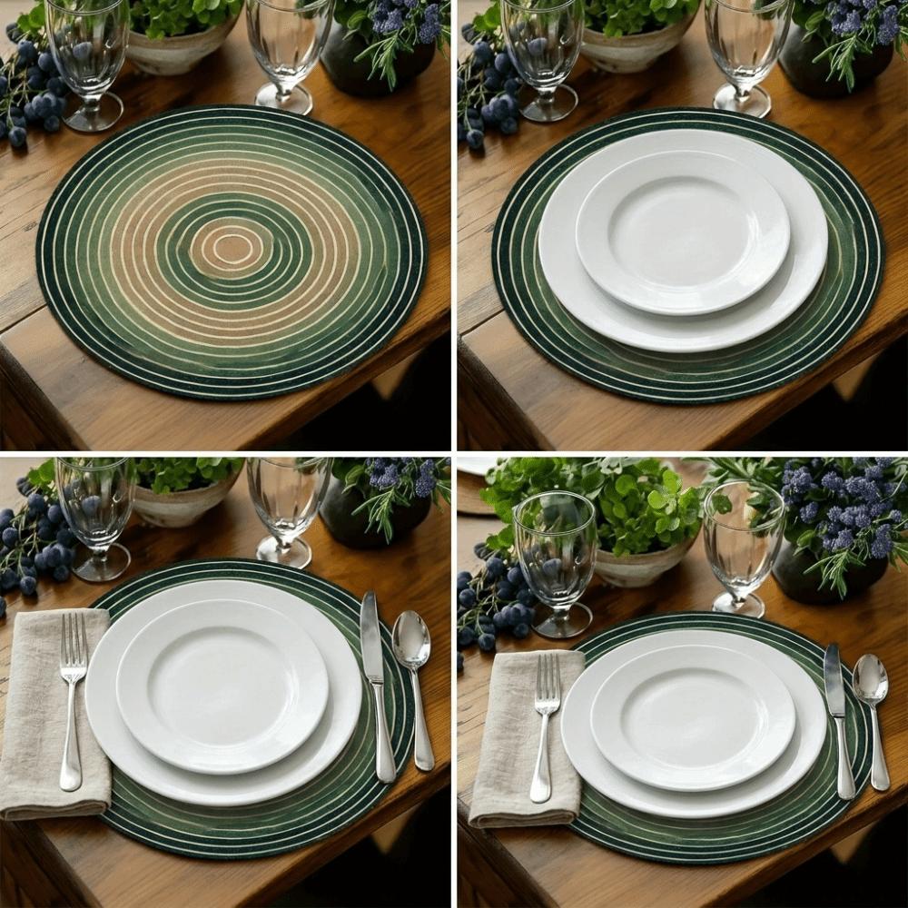6PCS Anti-scald Round Placemat Heat Insulation Dining Mat Creative Coffee Cup Mats Kitchen