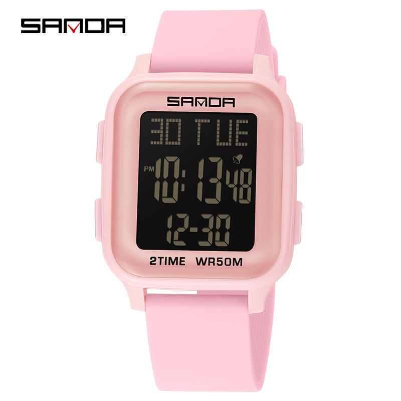 SANDA Модные электронные часы Многофункциональные квадратные спортивные часы-хронограф Водонепроницаемые наручные часы Бизнес-часы