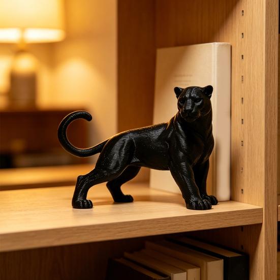 3D-печатное украшение Черная Пантера, мини-украшение для рабочего стола матового черного цвета, фигурка животного джунглей для детей, игрушка-подарок для мальчиков и девочек