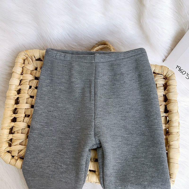 Девичьи осенне-зимние брюки-верхняя одежда на флисовой подкладке, стильные флисовые леггинсы облегающего кроя с узором в виде сердечек, детская одежда