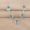 Sky Blue Topaz Gemstone Silver Necklace 925 Sterling Silver Handcrafted Pendant For Birthday RN-1-7