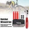 1 Set Bicycle Repair Tool Kit with Magnetic Ratchet Wrench Bits Handle Extension Rod Tire Lever Patch MTB Mountain Road Bike Maintenance Tools