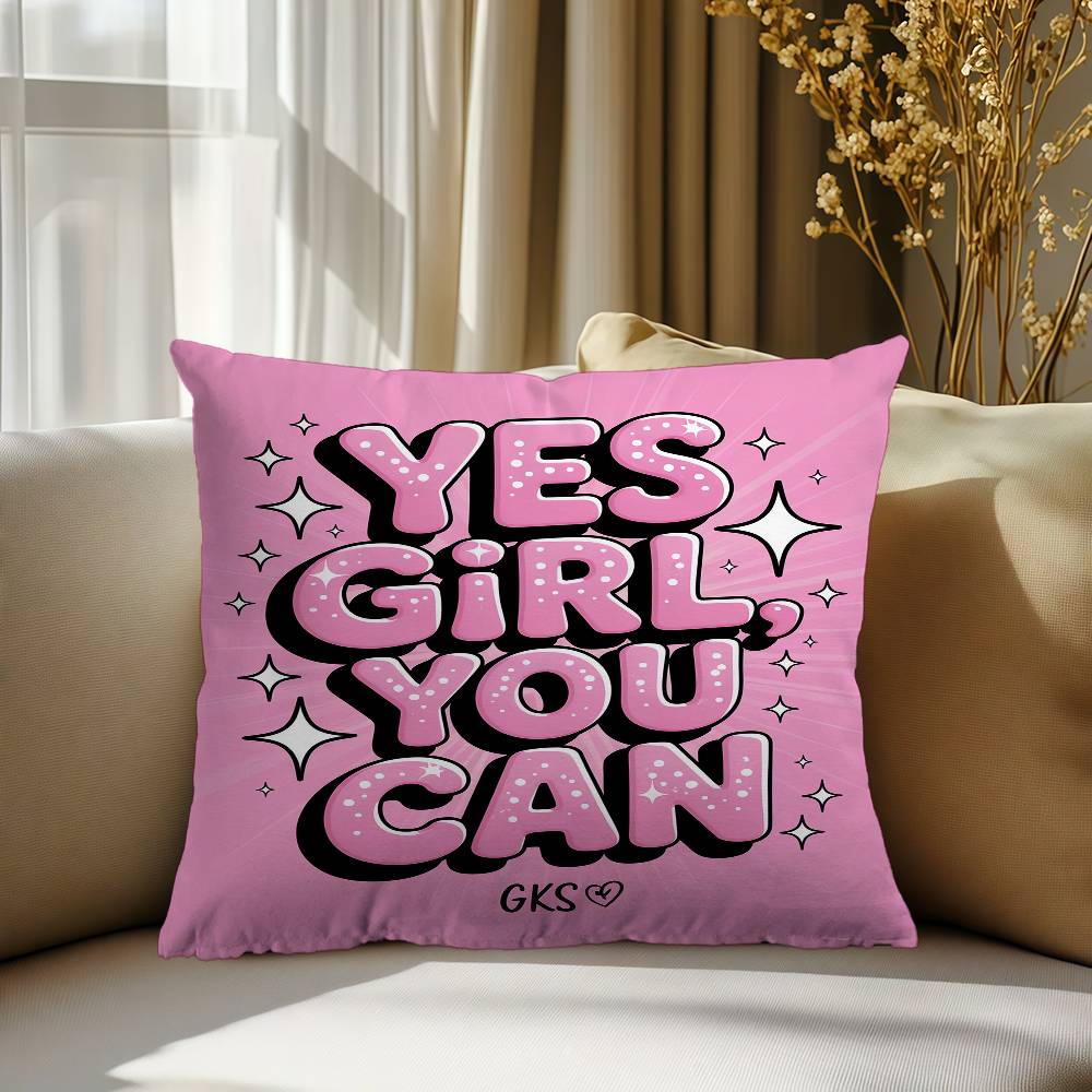 1 шт. Феминистская Мода Искусство Розовый Девушки Сила Наволочка Полиэстер Подушки для Дивана Декоративные Подушки Домашний Декор Наволочка