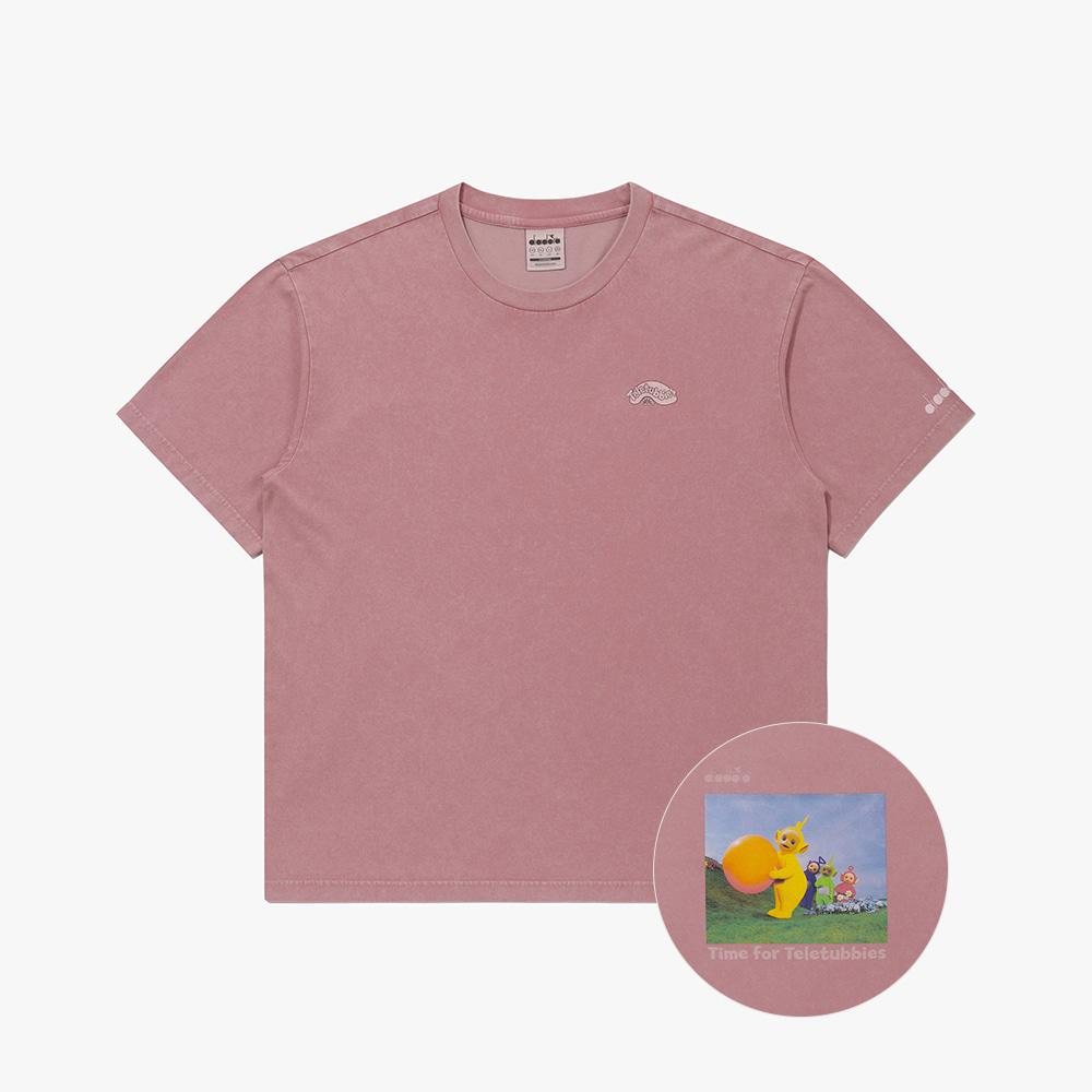 diadora Teletubbies Washed Graphic Short Sleeve T-Shirt Pink
