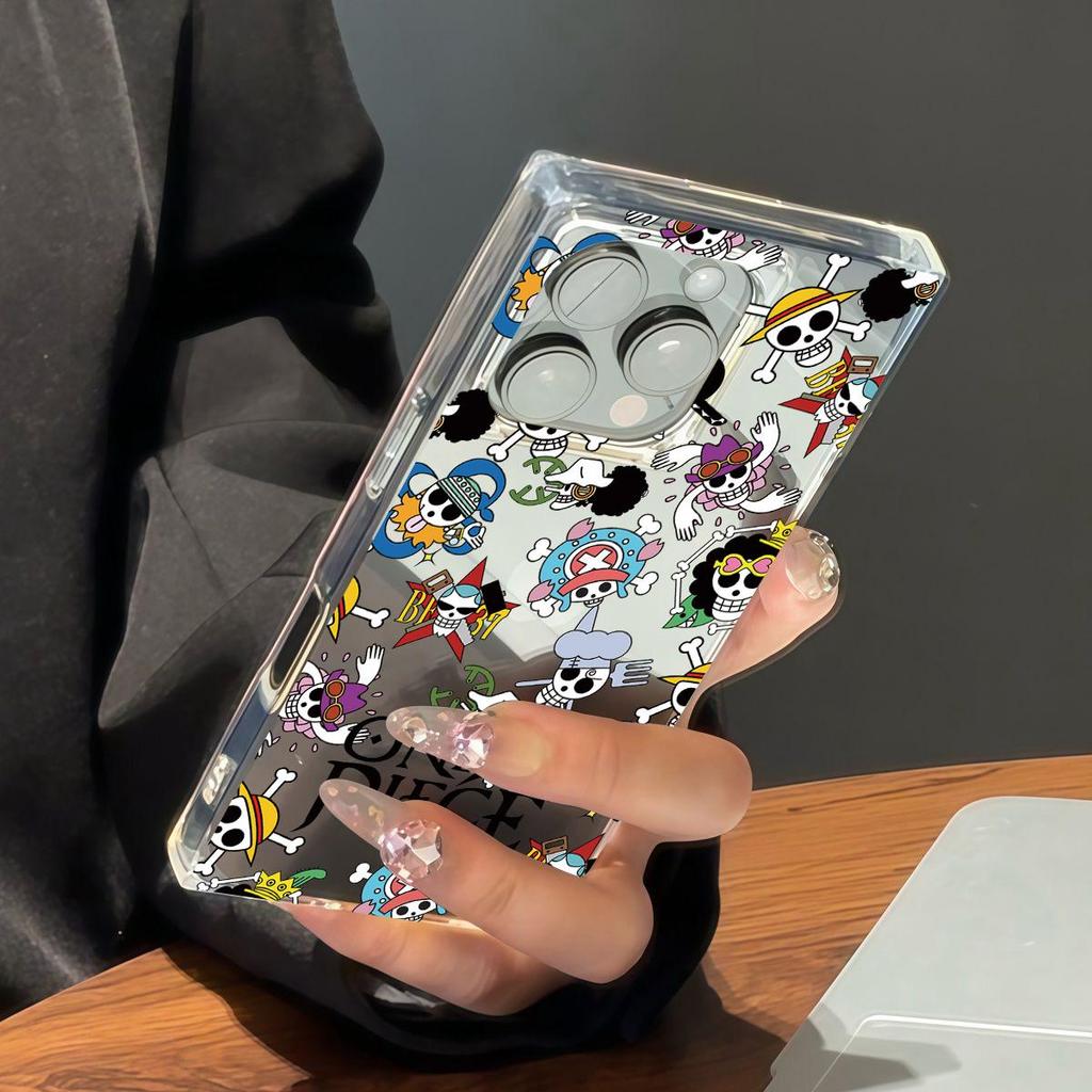 Прозрачный квадратный чехол-трубка для защиты iPhone 15 Plus 13 14 Pro Max 12 11 16 ProMax, защита от окисления, полноэкранный цельный чехол с рисунком