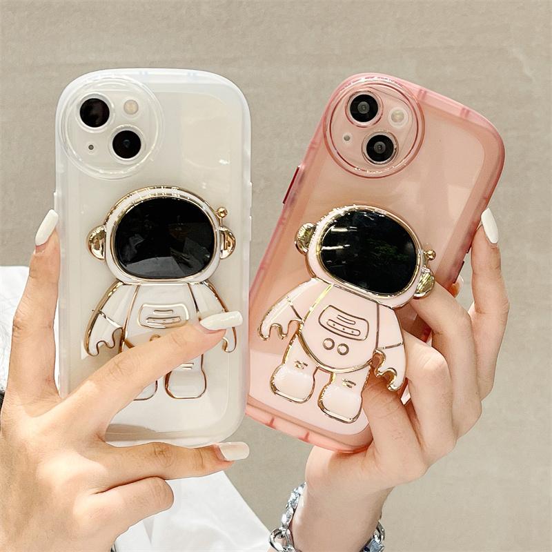 3d прозрачный чехол для телефона из ТПУ с астронавтом для Iphone 13 11 12 Pro Max X Xr Xs Max, круглая защита объектива, противоударный бампер, задняя крышка