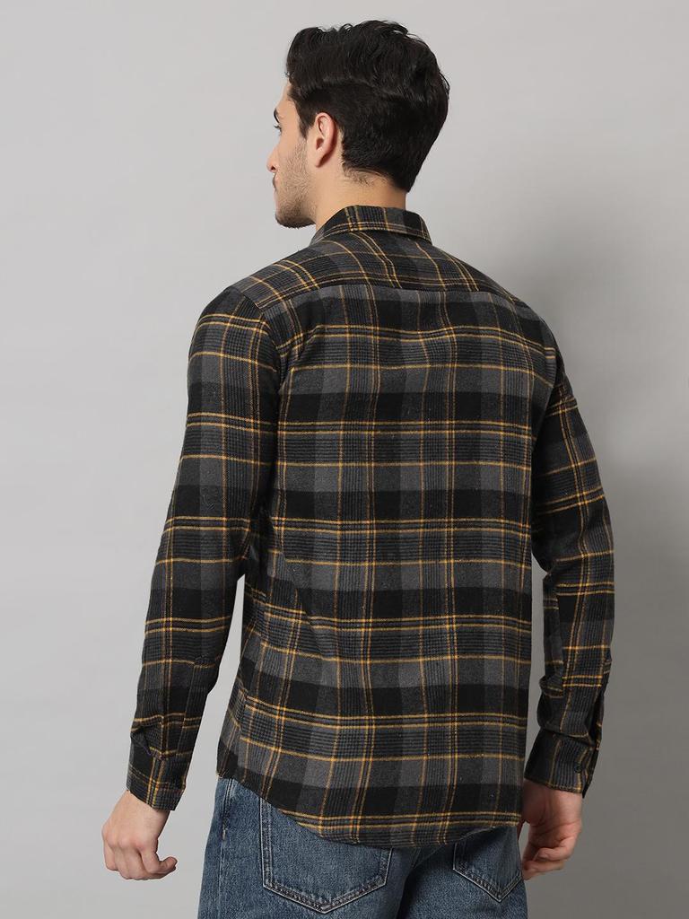 Bigreams Мужская фланелевая рубашка в клетку из 100% хлопка, окрашенная в пряжу, для рубашки с длинным рукавом