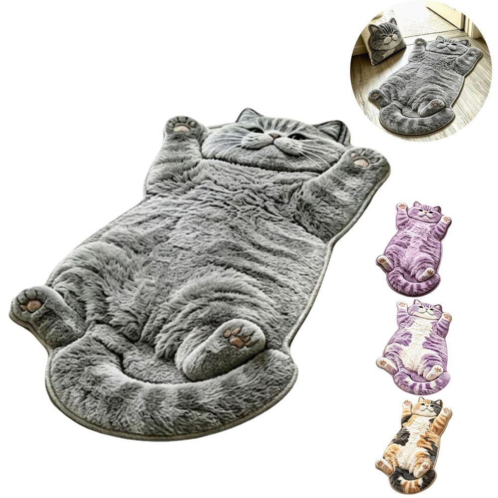 Non-Slip Cat-Shaped Area Rug Anti-fouling Cartoon Carpet Soft Home Decor Carpet Bedrooms