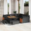 Garden Sofa Set with Cushions 12 pcs Black