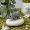 3D модель носорога, Вязаная фигурка носорога, Мини-игрушка-антистресс с настольным аксессуаром, Подвижные суставы, Коллекционная фигурка дикого животного