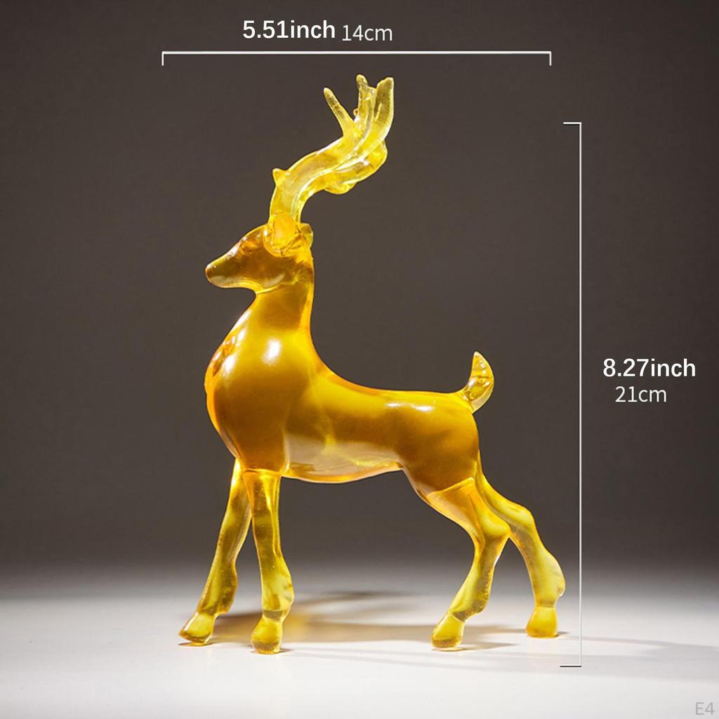 Deer Figurine Resin Sculpture for Home Display, Reindeer Ornament Living Space