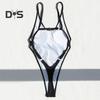 Женский сексуальный монокини с V-образным вырезом без рукавов купальник с открытой спиной, подчеркивающий фигуру, цельный бикини