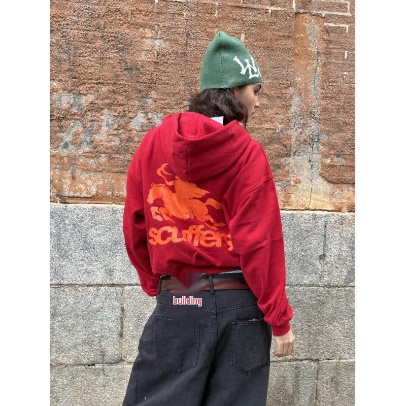 Unisex Trendy Loose-Fit American Letter Hoodie