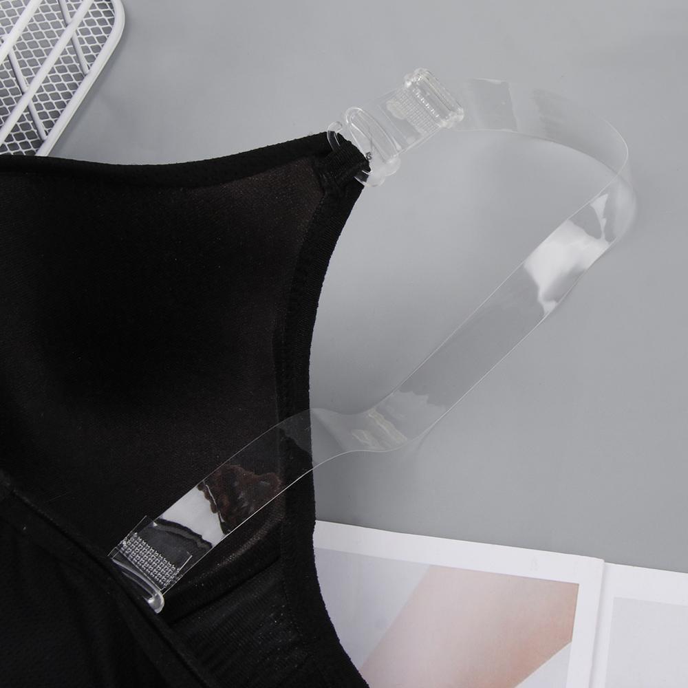 Fashion Transparent Adjustable 1.5CM Bra Straps Invisible Steel Hook